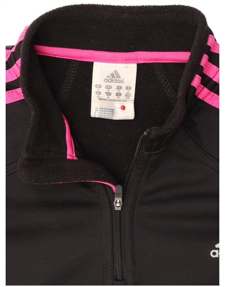 Adidas - Chándal con cremallera y cuello para mujer, talla M, poliéster negro