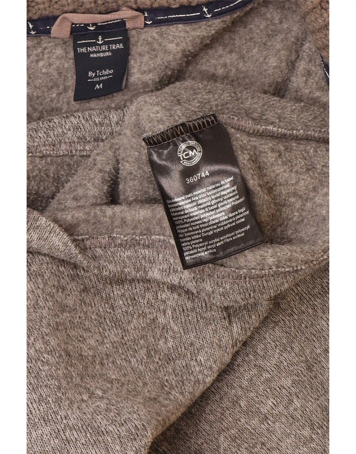 VINTAGE Mujer Longline Zip Sudadera con capucha Reino Unido 14 Poliéster gris medio