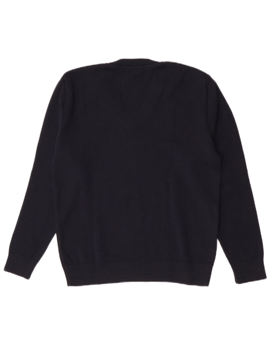 Vintage mujer V-cuello jumper suéter IT 42 azul marino medio