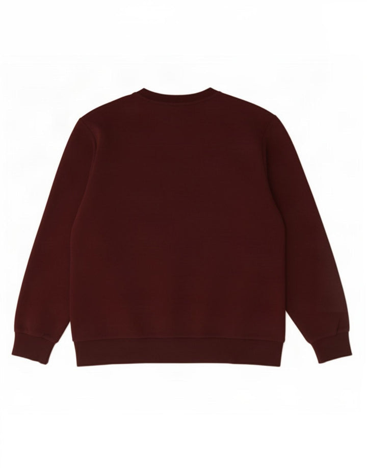 Marks & Spencer Hombre Sudadera Jumper Medium Borgoña Algodón