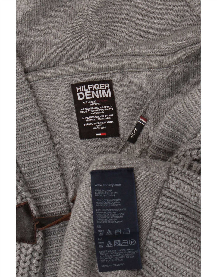 Tommy Hilfiger Suéter tipo cárdigan con capucha para hombre Algodón gris medio