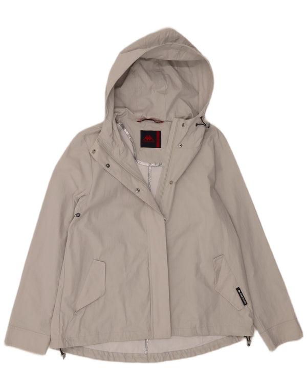 Chaqueta cortavientos con capucha Kappa para mujer UK 44 Algodón gris medio
