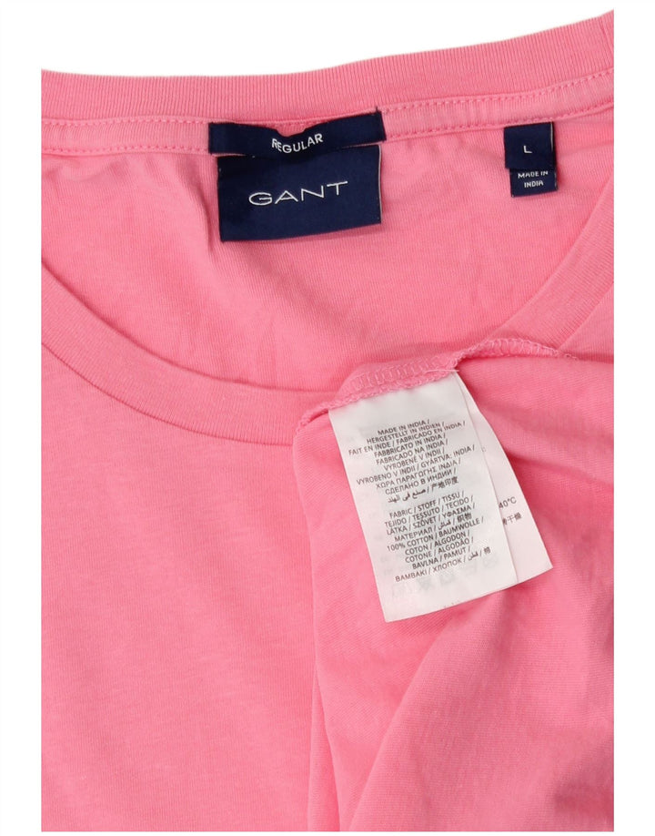 Gant Camiseta Regular para Hombre Top Large Rosa Algodón