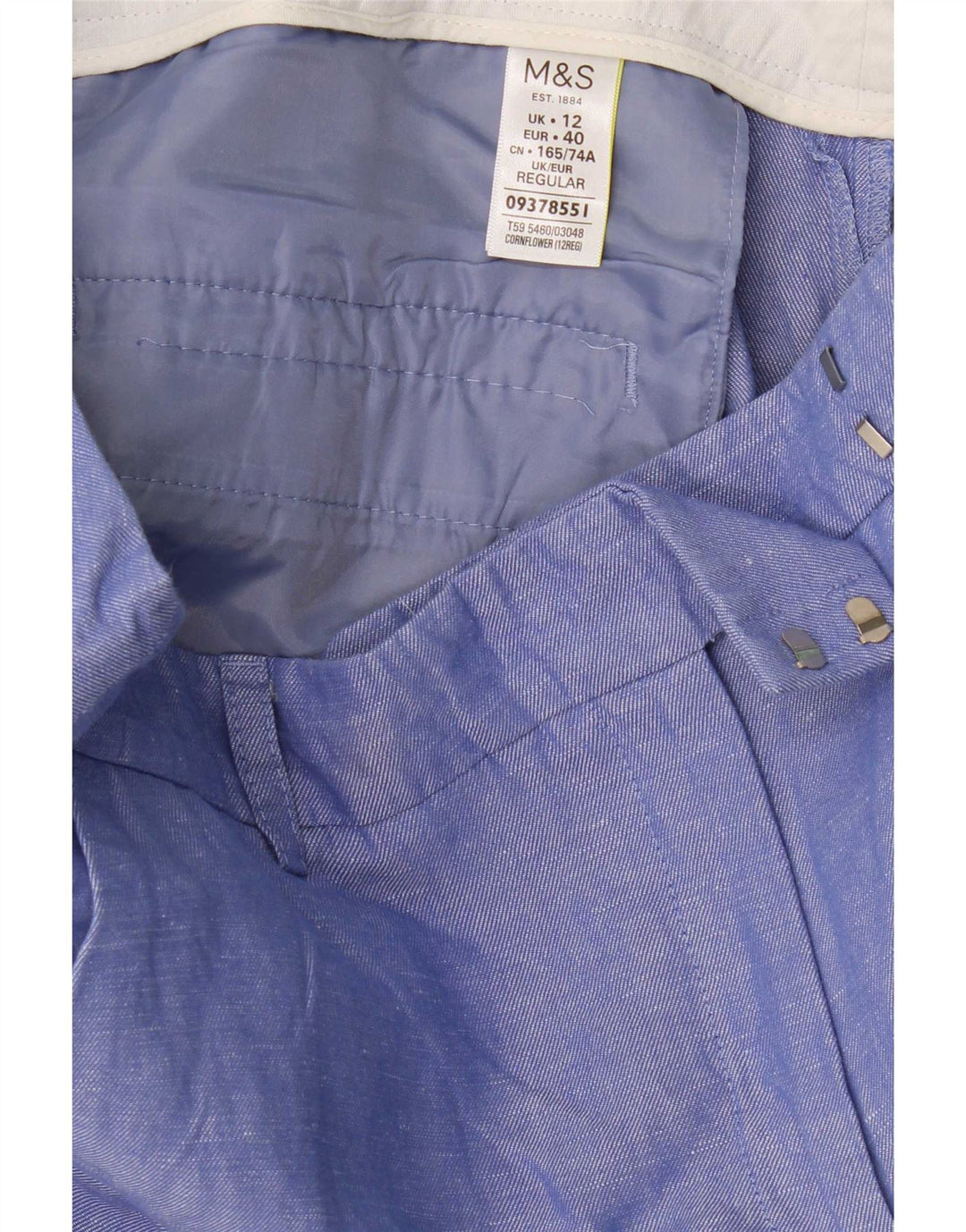 Marks & Spencer Pantalones Cortos Regulares para Mujer UK 12 Medium W32 L26 Azul