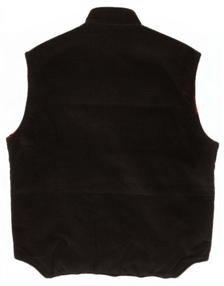 Woolrich Chaleco de pana reversible para hombre Reino Unido 38 Lana negra mediana