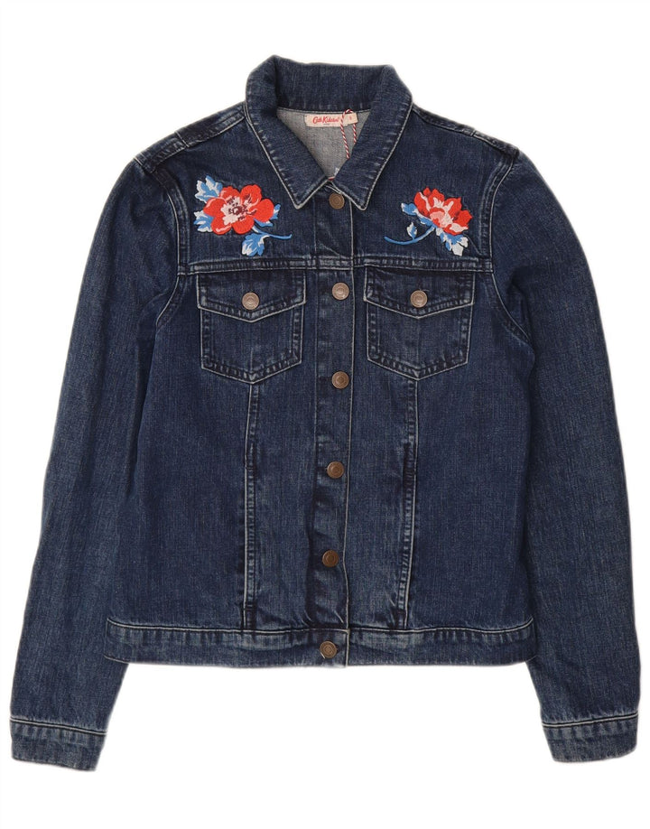 Cath Kidston Chaqueta vaquera para mujer UK 8 Small Azul marino Floral Algodón