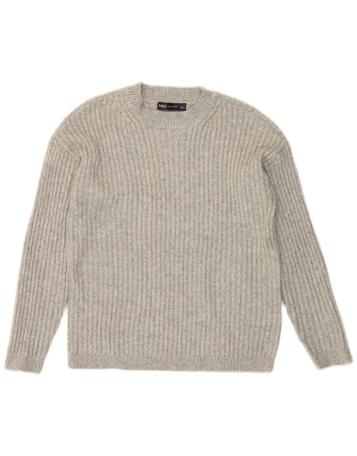 Marks & Spencer Suéter de Cuello Redondo para Mujer UK 10 Small Gris