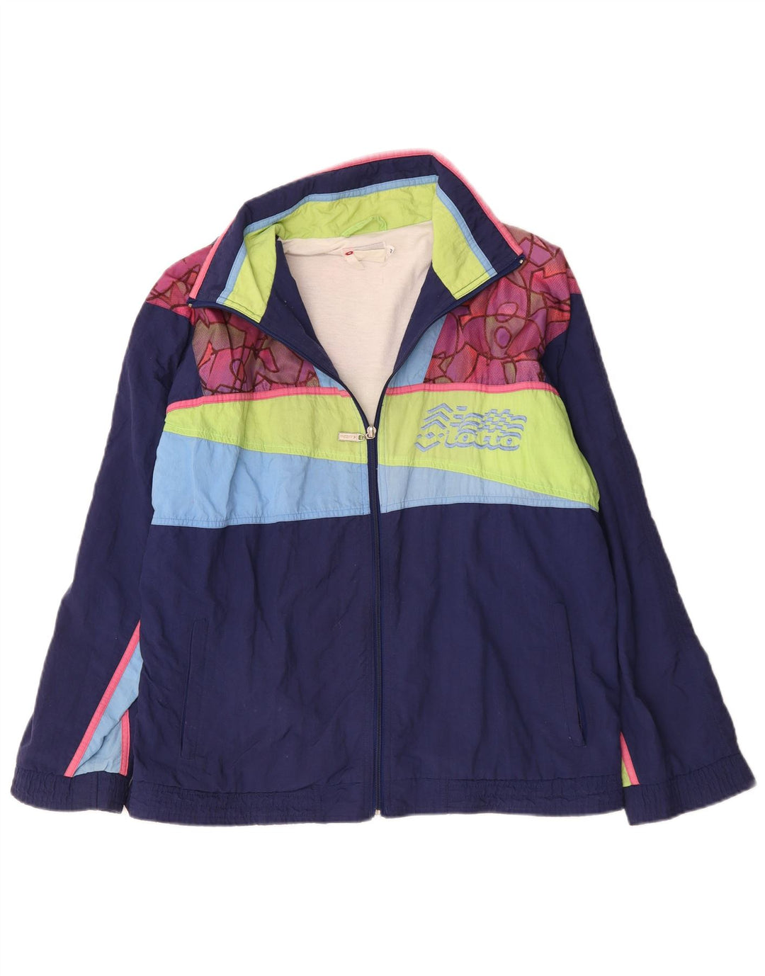 Lotto Hombre Chaqueta De Chándal Con Estampado Gráfico Color Block Azul Marino Medio