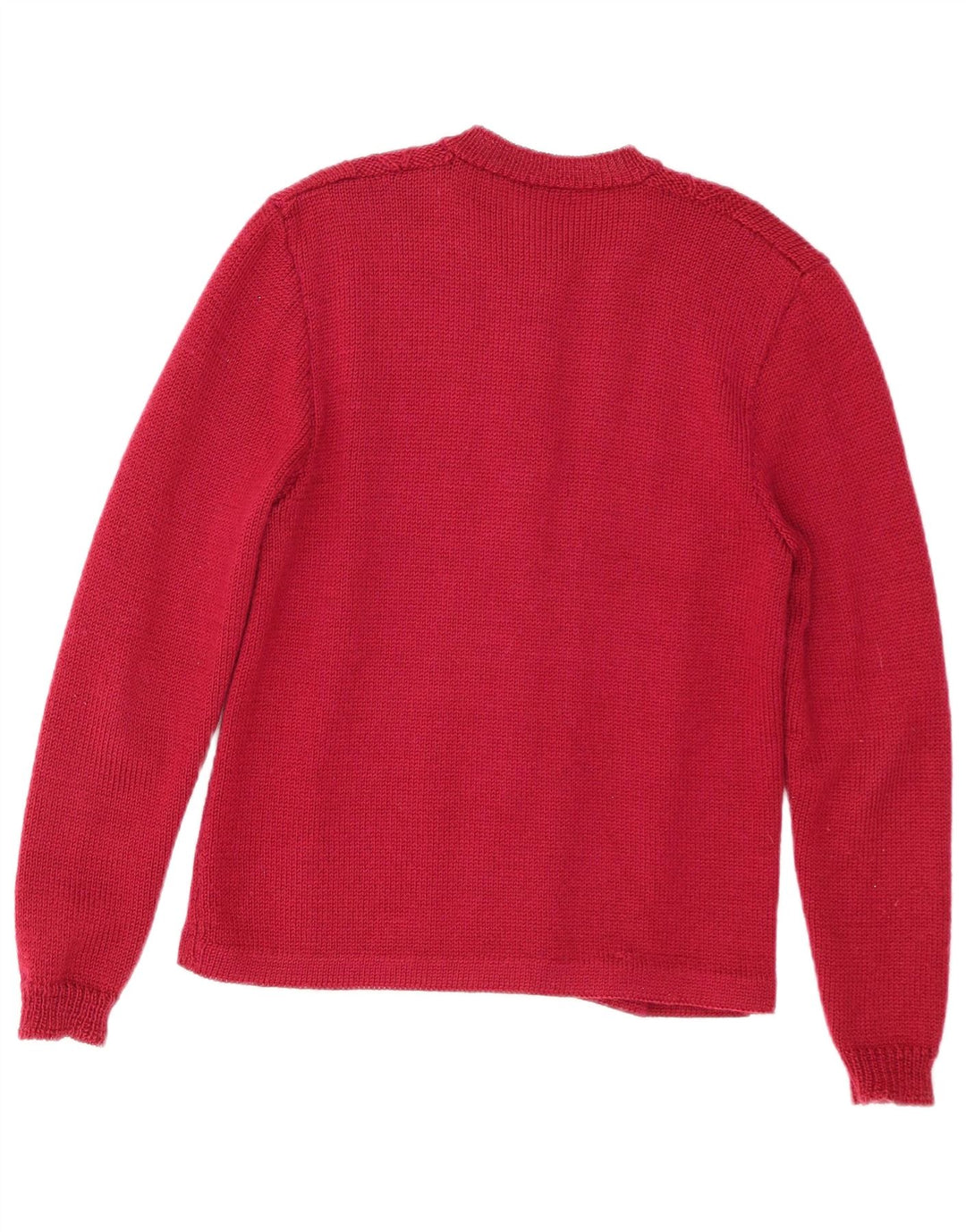 VINTAGE Suéter Cárdigan para Mujer Reino Unido 14 Rojo Medio