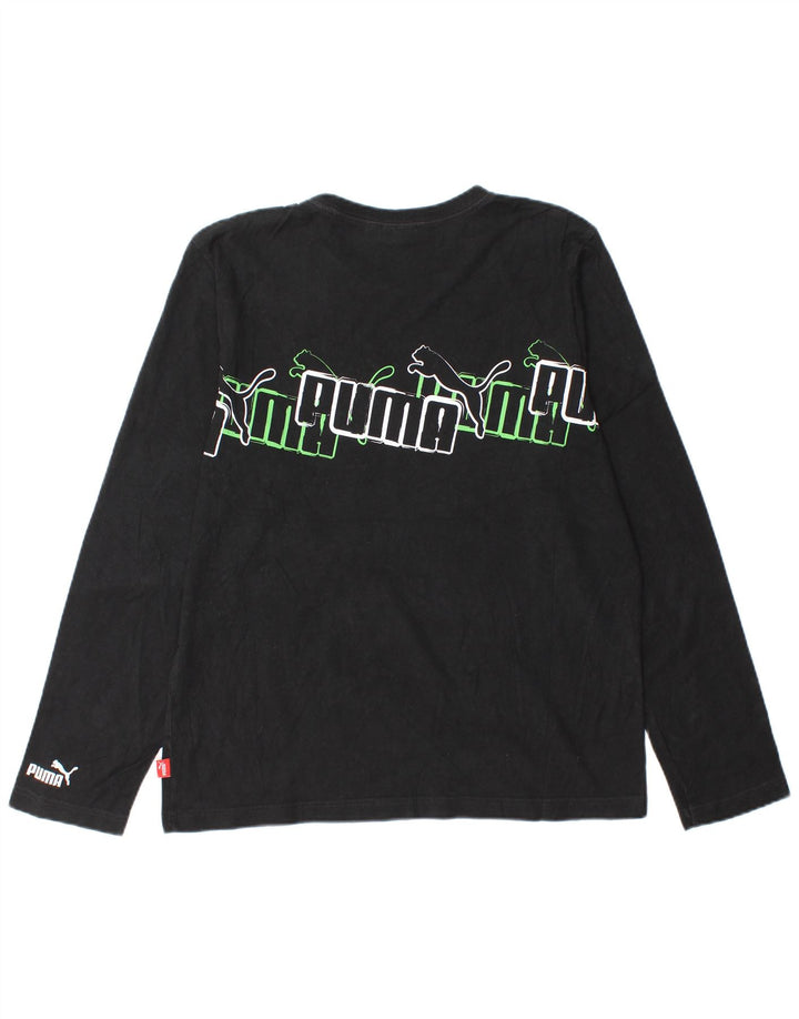 Puma Camiseta Gráfica De Manga Larga Para Hombre Negro Mediano