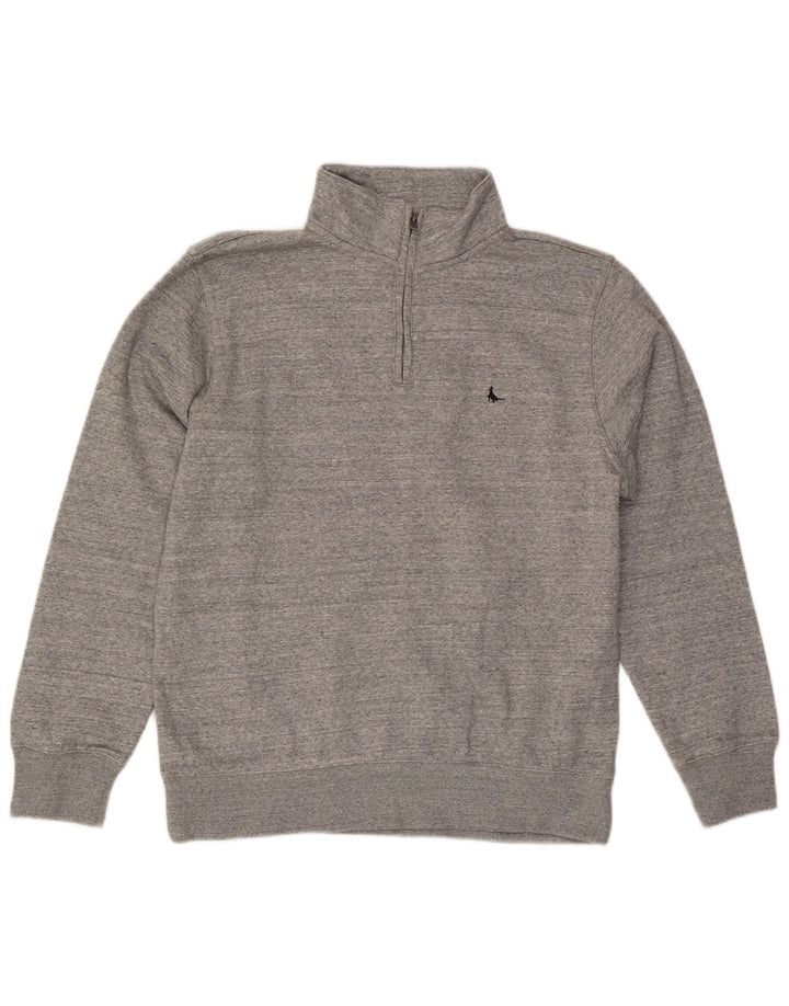 Jack Wills Sudadera De Corte Clásico Con Cuello Con Cremallera Para Hombre Grande Gris Moteado