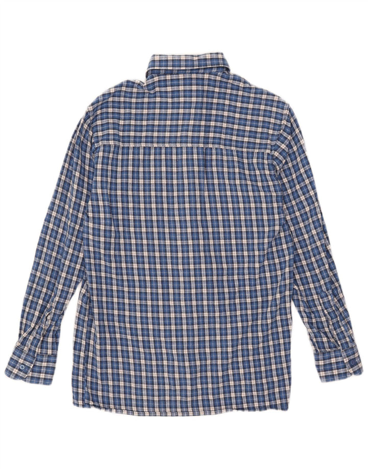 Camisa de franela para hombre Follie Talla 39/40 Algodón a cuadros azul mediano