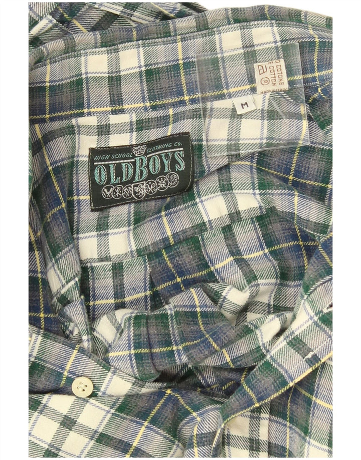 Camisa de franela vintage para hombre Algodón a cuadros verde medio