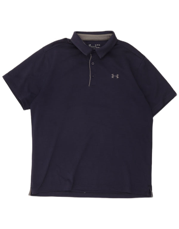 Under Armour Polo Heat Gear Holgado para Hombre XL Azul Marino