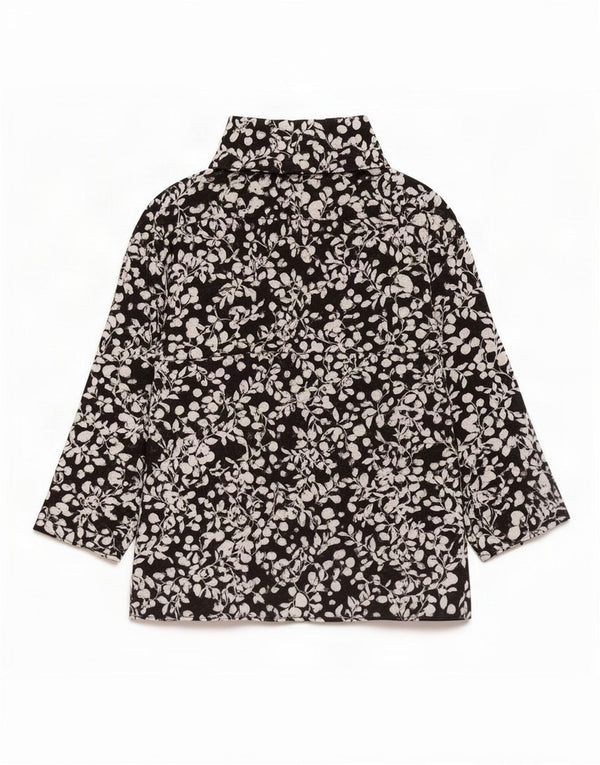 Luisella Mariani Blusa de manga 3/4 para mujer UK 44 Mediano Negro Floral