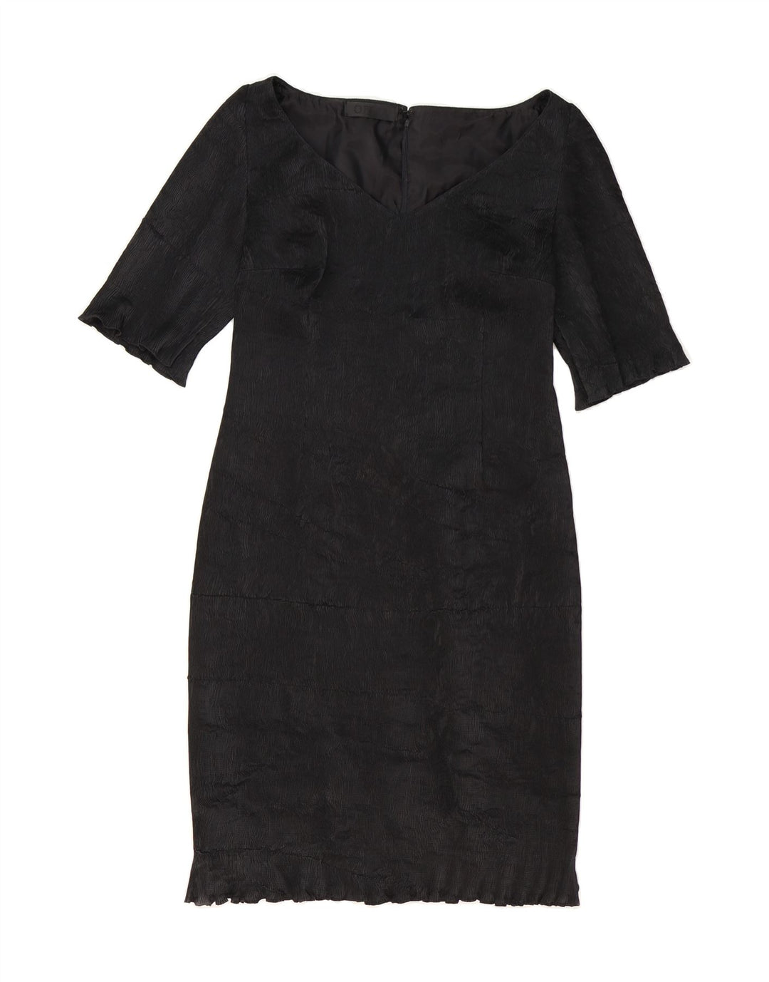 VINTAGE Womens Sheath Dress UK 12 Medium Black Cupro Vintage Vintage and Second-Hand Vintage from Messina Hembry 