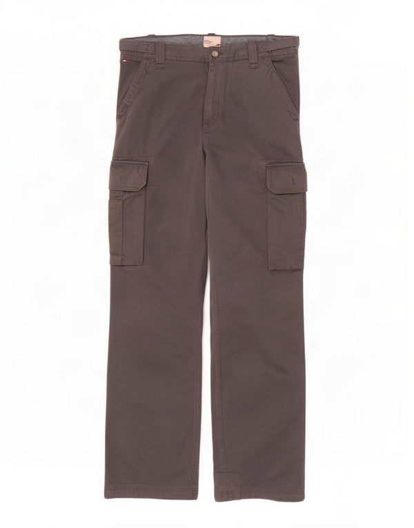 Tommy Hilfiger Pantalones cargo rectos para hombre W32 L34 Algodón gris