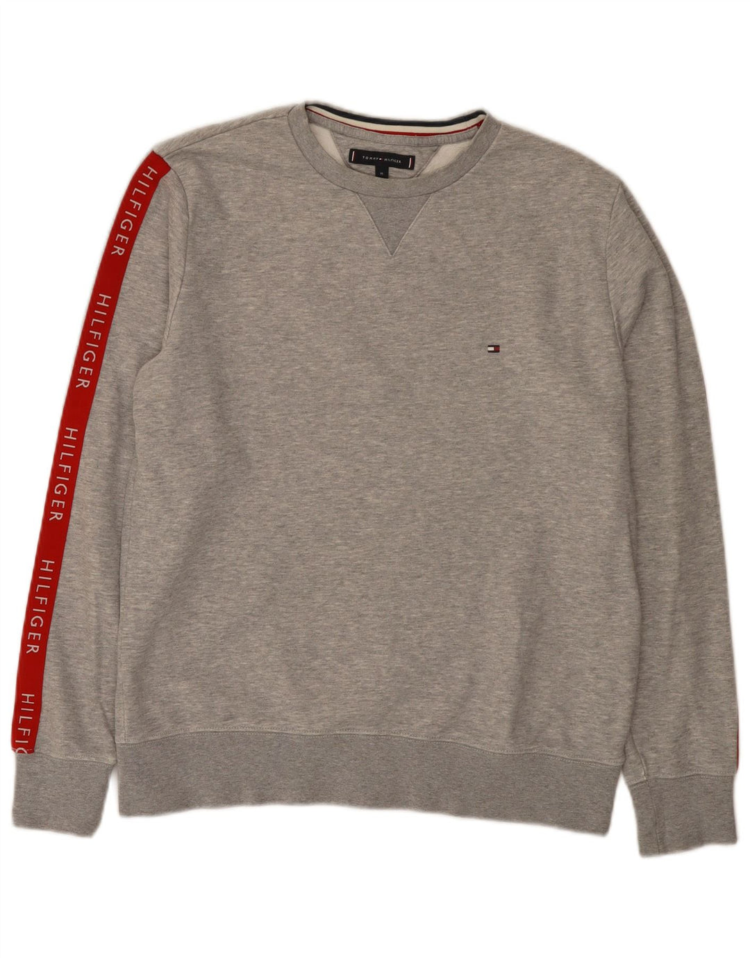 Tommy Hilfiger Sudadera con gráfico y diseño color block en gris medio para hombre