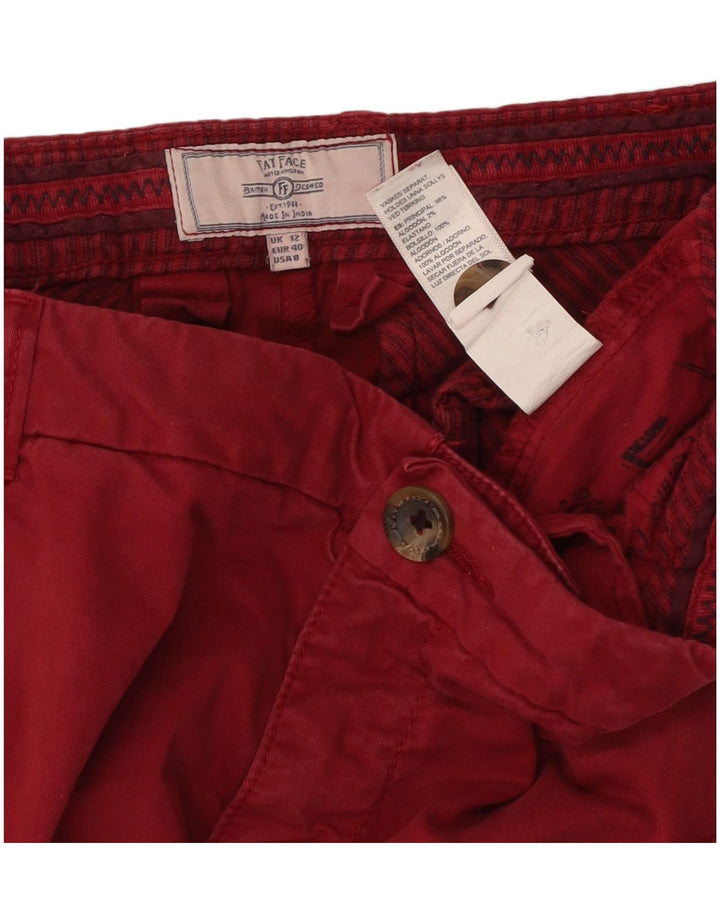 FAT FACE Pantalones capri rectos para mujer UK 12 Medium W34 L23 Algodón rojo