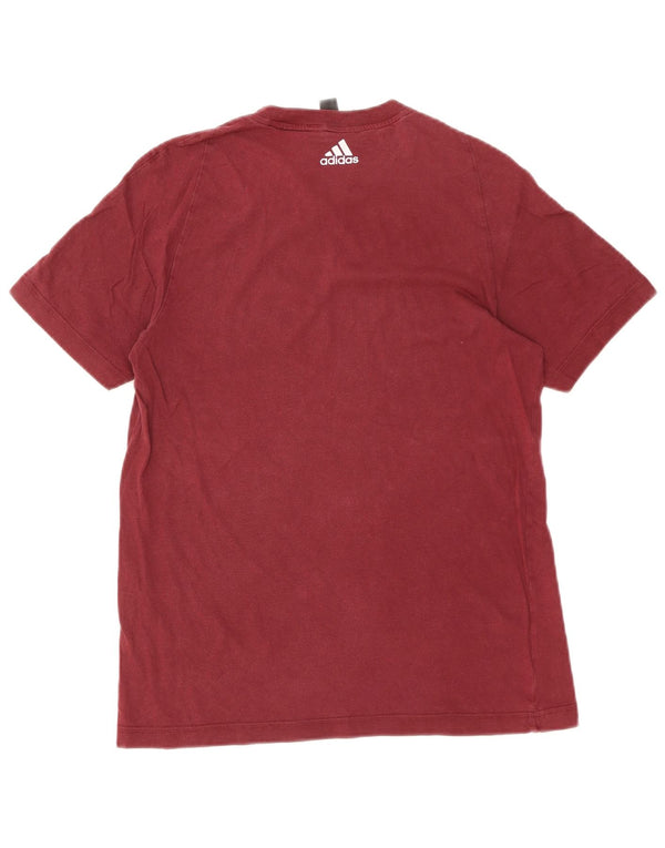 Adidas Hombre Camiseta Gráfica Top Pequeño Granate