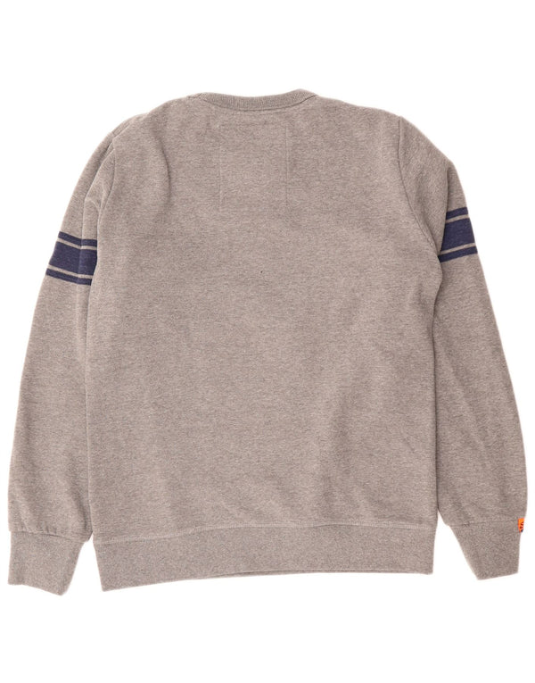Superdry Hombre Sudadera Gráfica Jumper XL Gris Colorblock Algodón