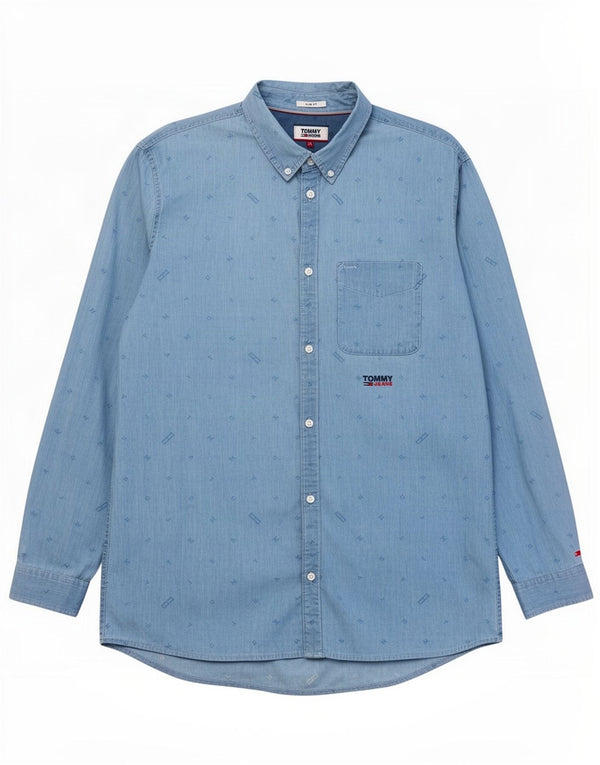 Camisa Tommy Hilfiger Hombre Slim Fit XL Algodón Azul