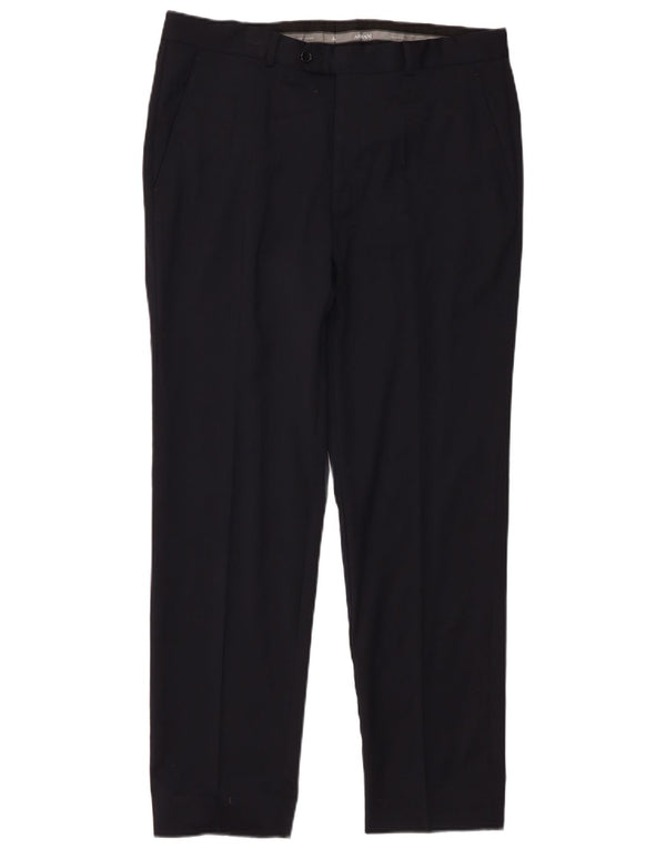 Armani Hombre Pantalones De Traje Rectos W34 L28 Negro