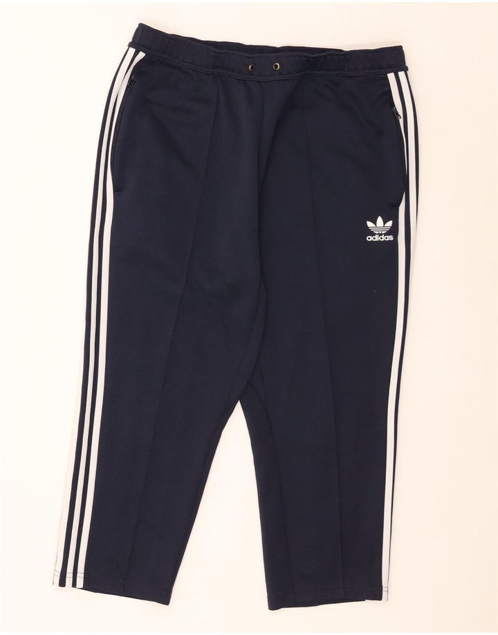 Adidas Hombre Crop Chándal Pantalones Grande Azul Marino Poliéster
