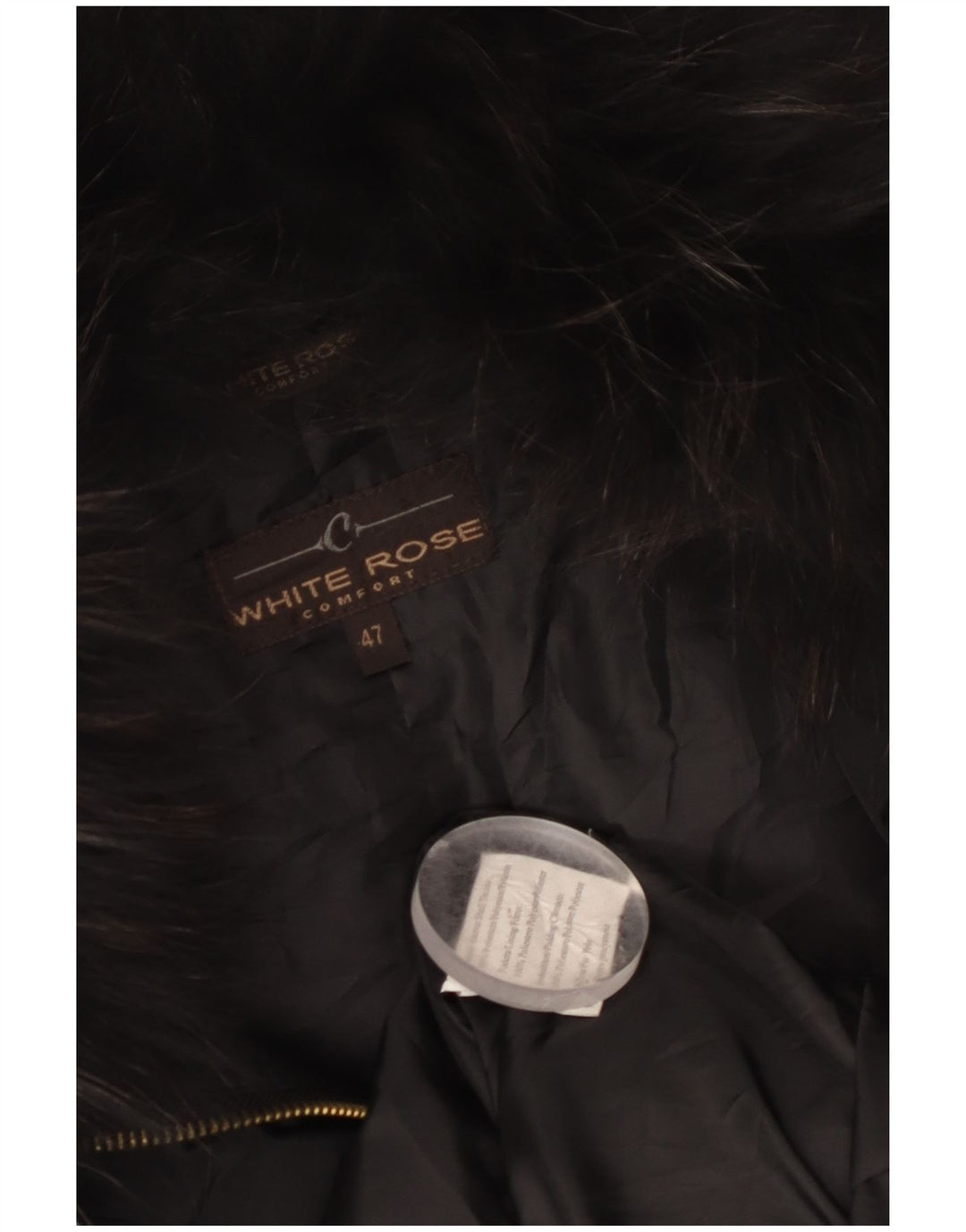 Abrigo con capucha vintage para mujer IT 47 Poliéster negro grande
