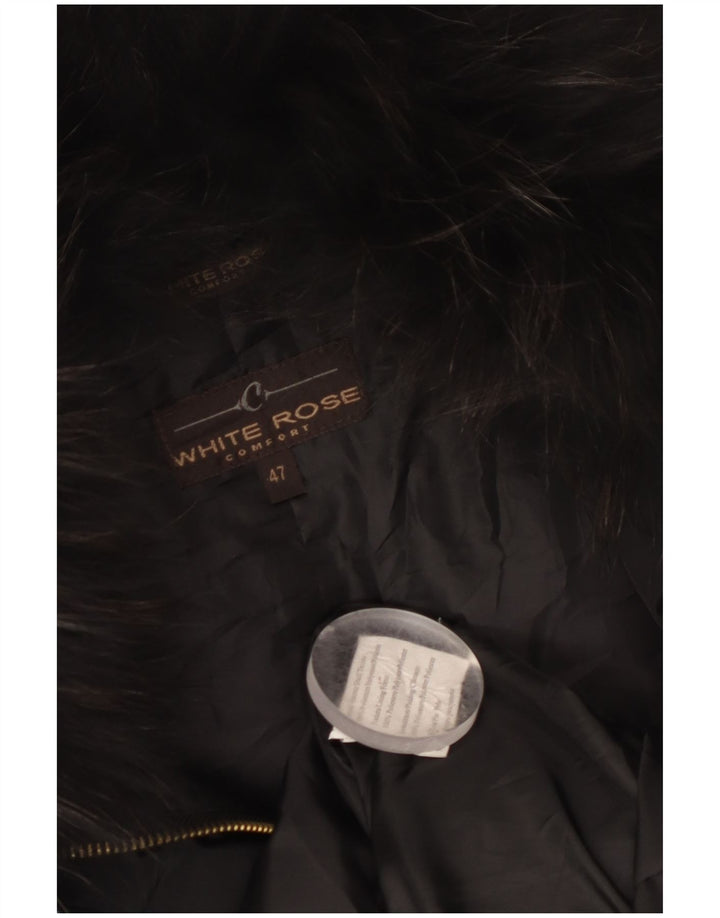 Abrigo con capucha vintage para mujer IT 47 Poliéster negro grande
