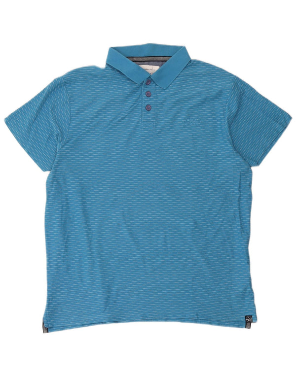 Weird Fish Polo Hombre XL Algodón Moteado Azul
