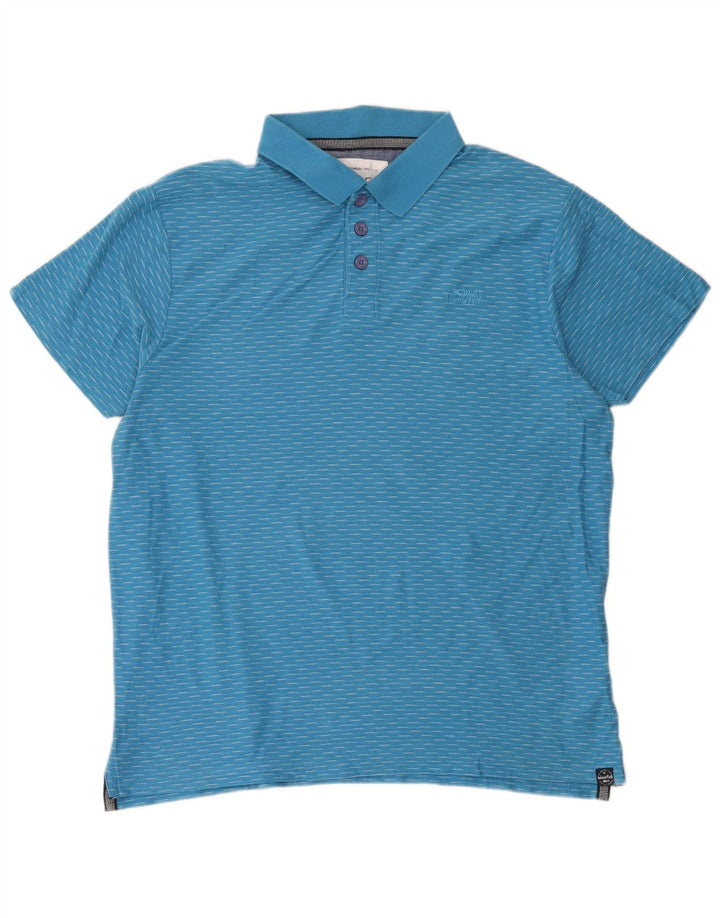 Weird Fish Polo Hombre XL Algodón Moteado Azul