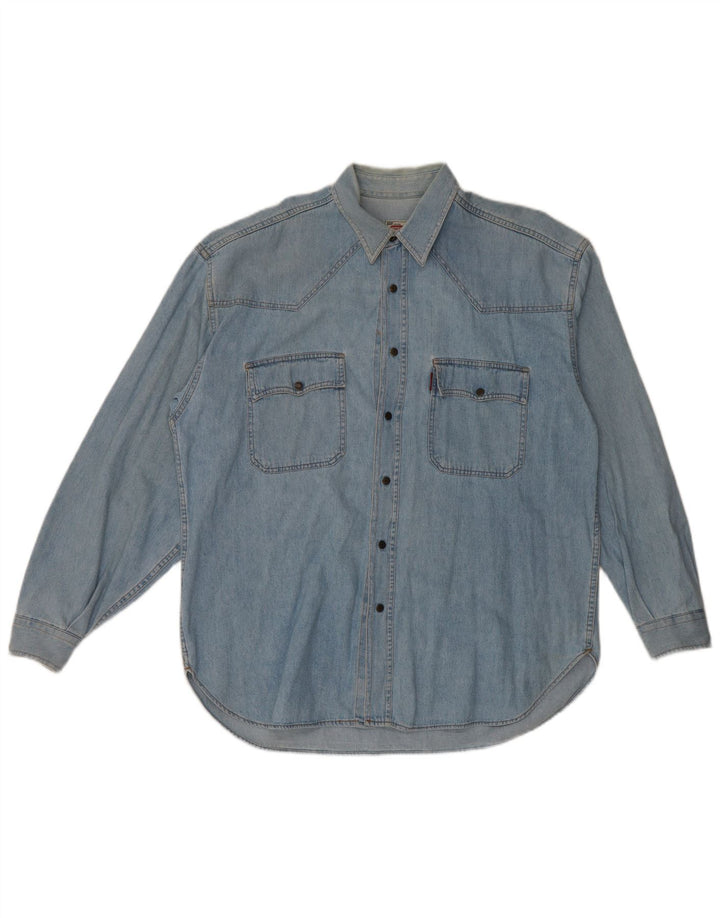 Casucci Camisa vaquera para hombre 2XL Algodón azul