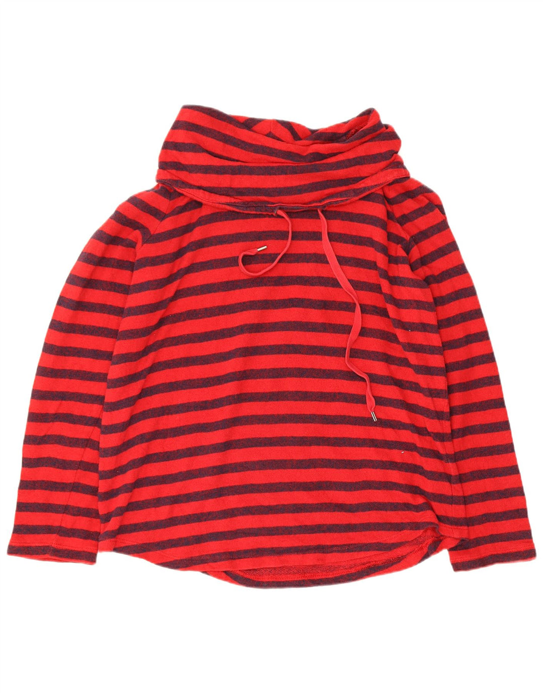 Chaps - Sudadera con cuello vuelto para mujer, talla 40, talla grande, algodón a rayas rojas