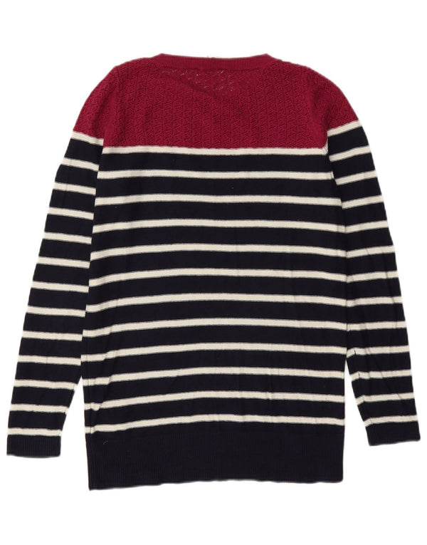 Oasis - Jersey para mujer con cuello barco, talla 6, XS, algodón a rayas, color azul marino