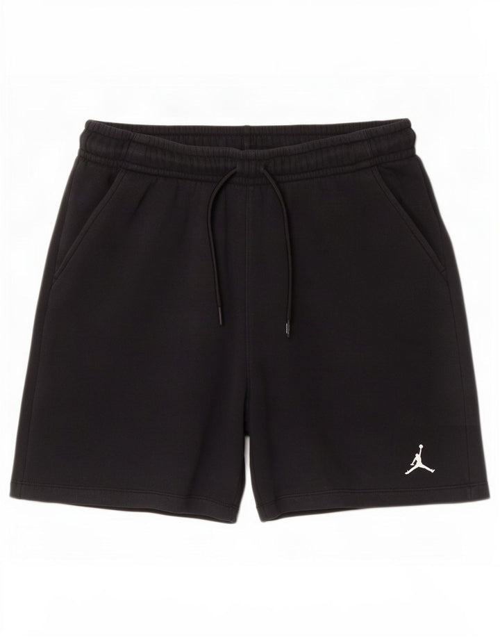 Jordan - Pantalones cortos deportivos para hombre, algodón negro mediano