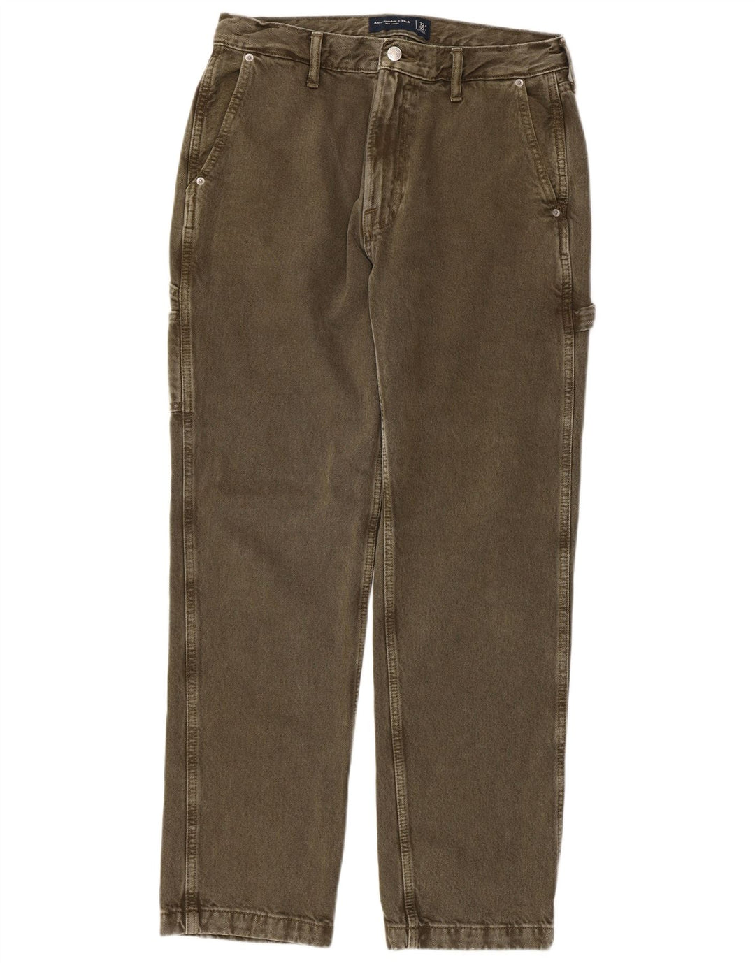 ABERCROMBIE & FITCH Pantalones cargo holgados para hombre W32 L32 Caqui 90s