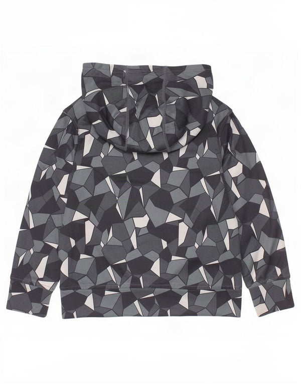Puma Sudadera con capucha para niños de 7 a 8 años, tamaño pequeño, gris, poliéster geométrico