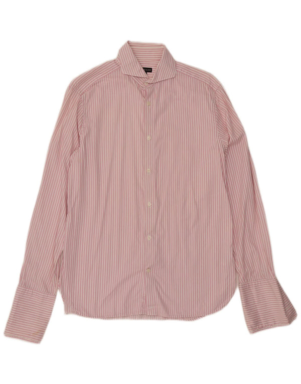 JAEGER Camisa formal para hombre Talla 15 1/2 Algodón a rayas rosa medio