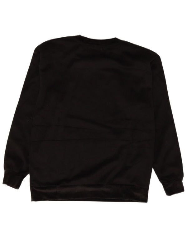 Adidas Mujer Oversize Velour Sudadera Jumper UK 6 XS Negro Poliéster