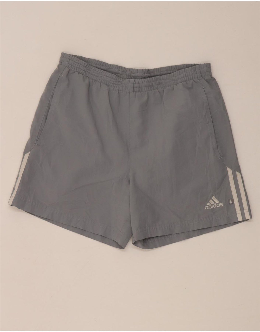 Adidas Hombre Pantalones Cortos Deportivos Pequeño Gris Poliéster
