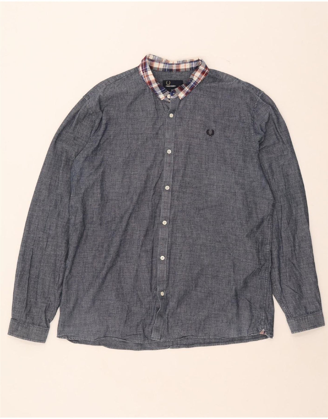 Camisa Fred Perry Hombre Slim Fit XL Azul Marino