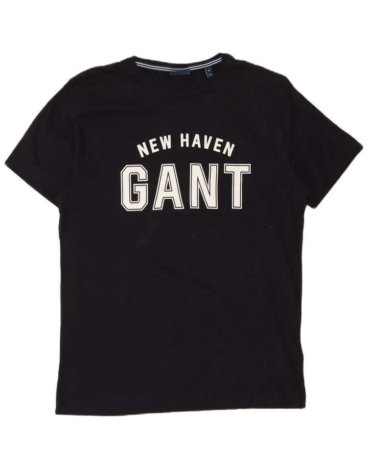 Gant New Haven Graphic Camiseta para hombre, talla mediana, algodón negro