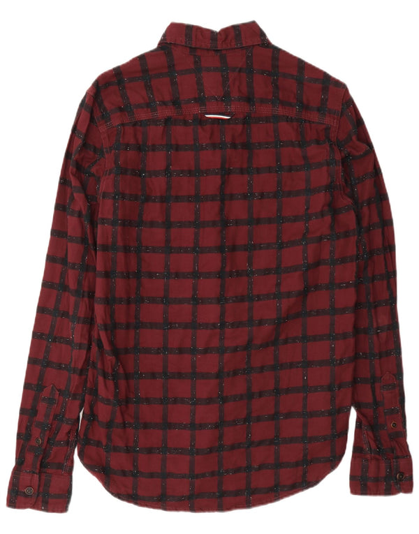 Tommy Hilfiger Camisa de franela para hombre XS Cuadros burdeos