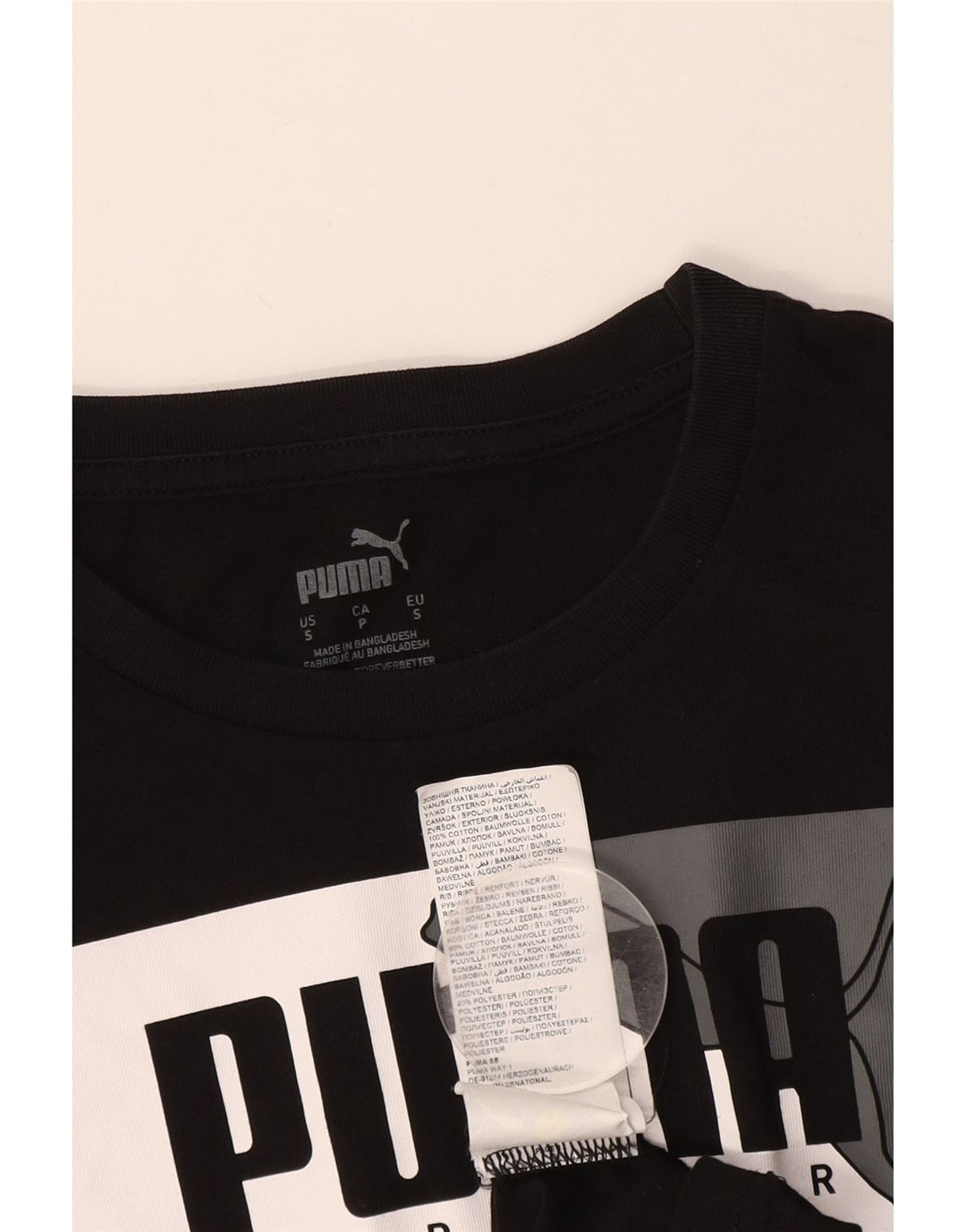 PUMA Camiseta gráfica para hombre Top Small Black Cotton