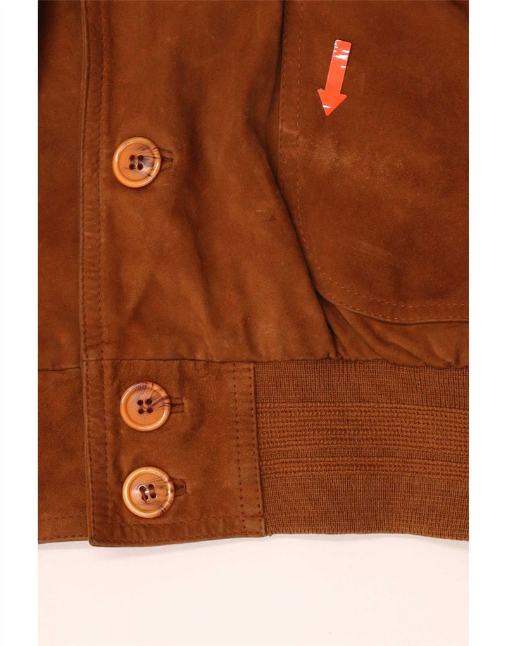 Essebi Chaqueta bomber de ante para hombre EU 50 Cuero beige grande