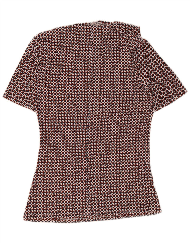 Max Mara Blusa de fin de semana para mujer Top UK 12 Medio Rojo Geométrico