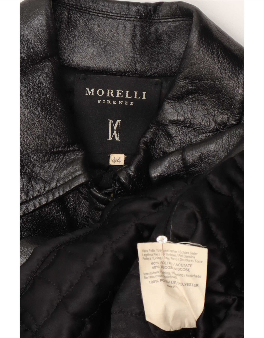 Morelli Chaqueta De Cuero Mujer IT 44 Mediana Negro