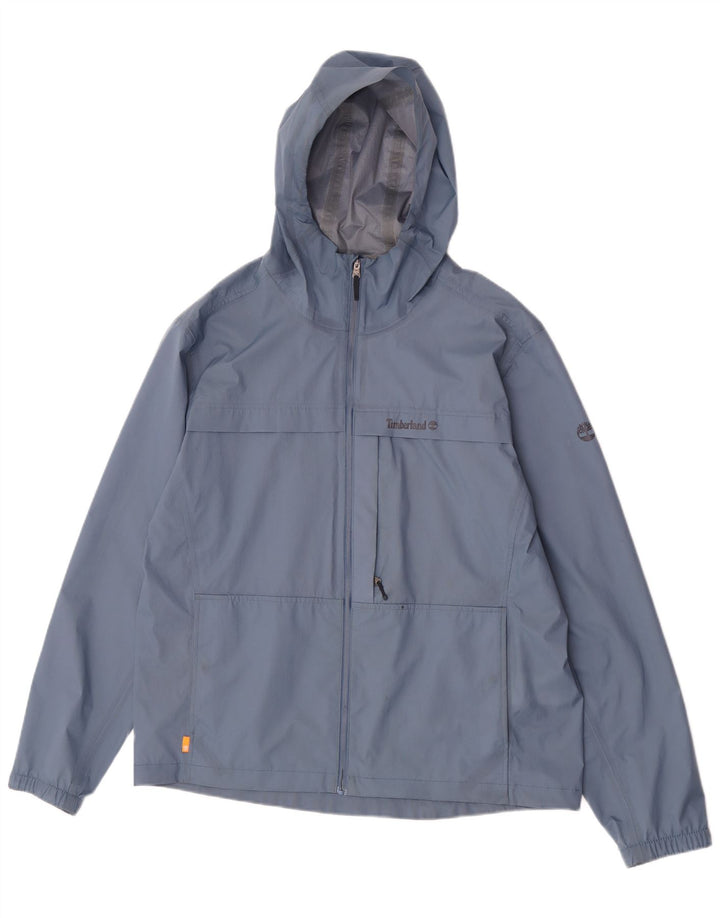 Timberland Chaqueta impermeable con capucha para hombre UK 40 Large Blue Nylon