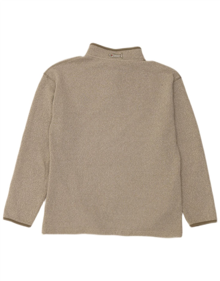 Weird Fish Jersey con cuello y cremallera para hombre, poliéster, color caqui, grande